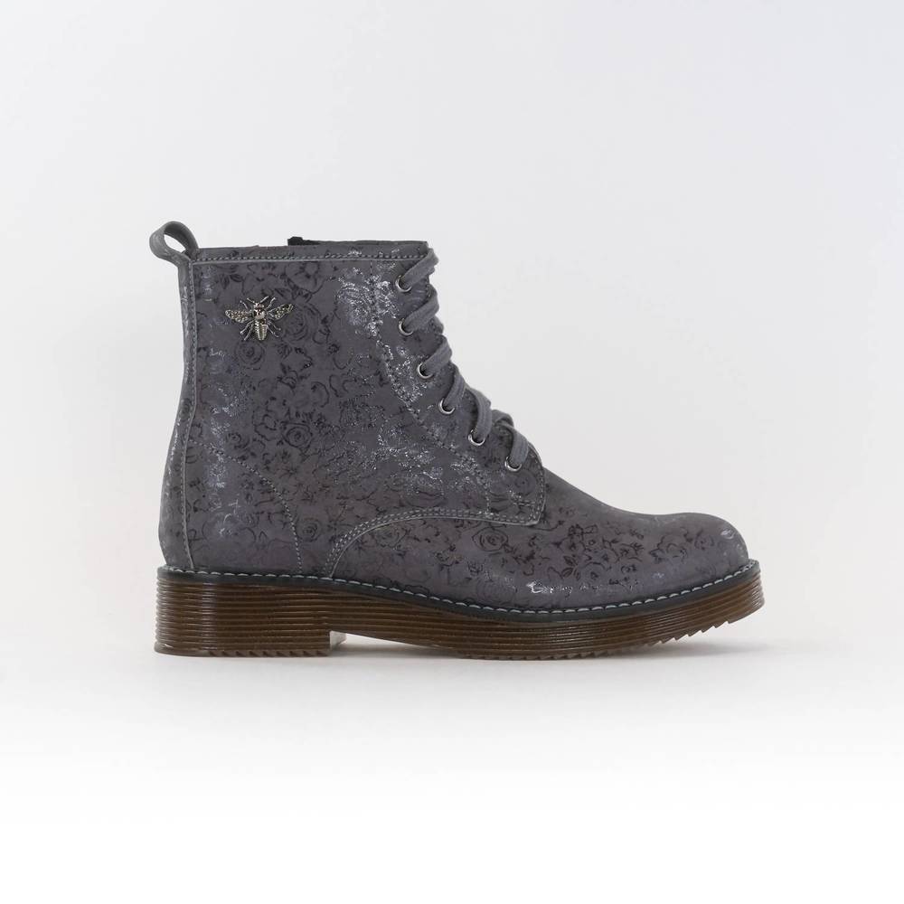 NEW V-ITALIA women's 732-b94 boot in grey floral